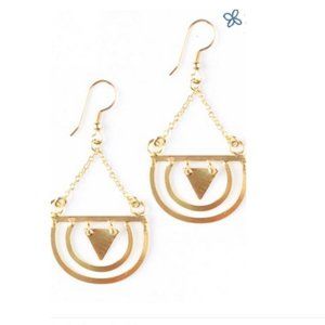 Round the Bend Gold Earrings -Mata Traders -Boho -Ethical Fashion -Fair Trade